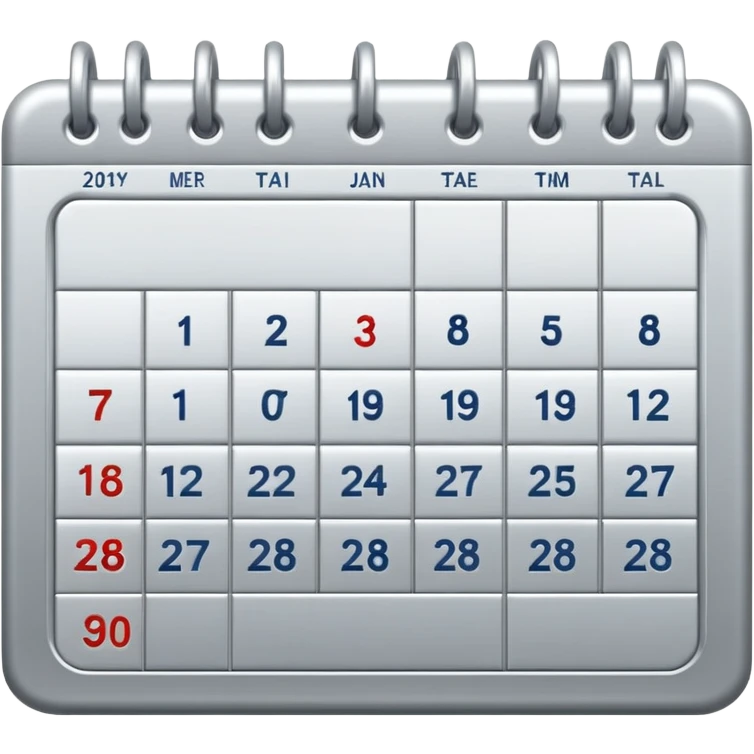 silver calendar emoji