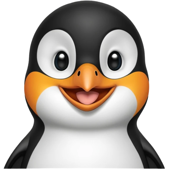 Realistic penguin laughs emoji