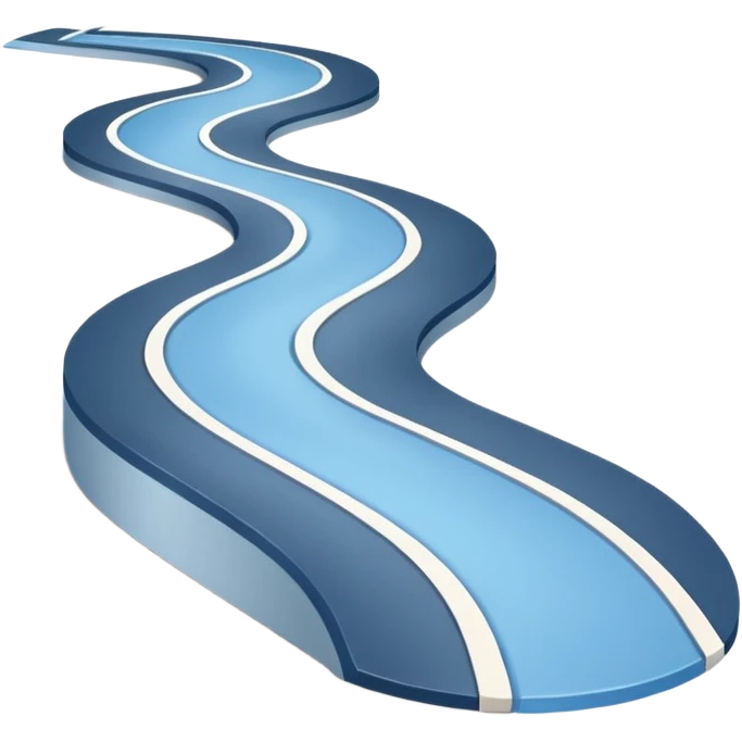 Clean roadmap icon emoji with curved path and milestones, modern corporate style emoji