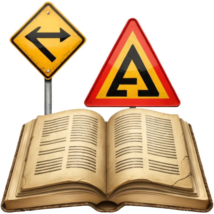 open book with a road sign inside emoji