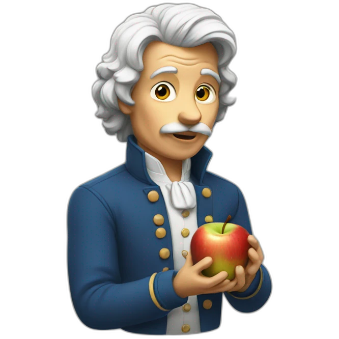 Newton eating apple emoji