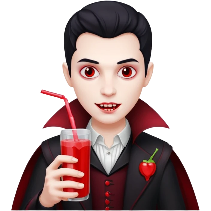 vampire using a juice box emoji
