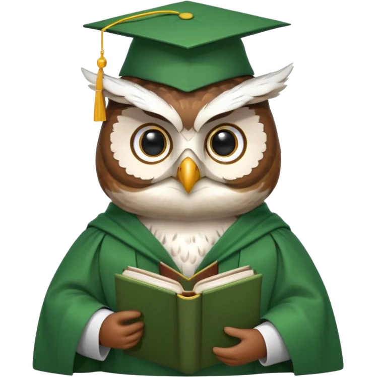 owl professor in green cloak graduation emoji