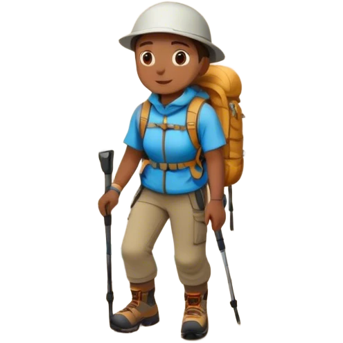 Muslim hiking huge mountain emoji