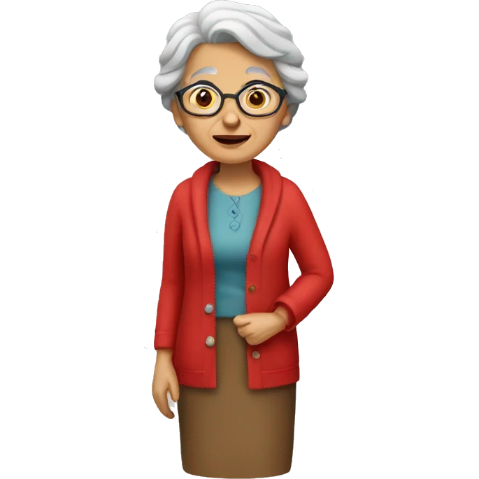 Old woman with red cardigan emoji