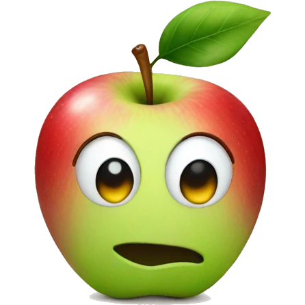 apple with face emoji
