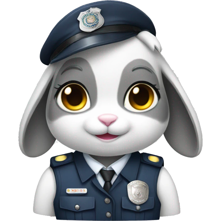 female rabbit grey police emoji