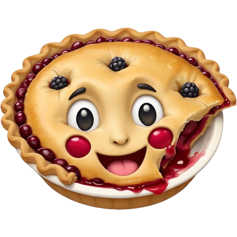 Piece of pie making crazy/cute face emoji