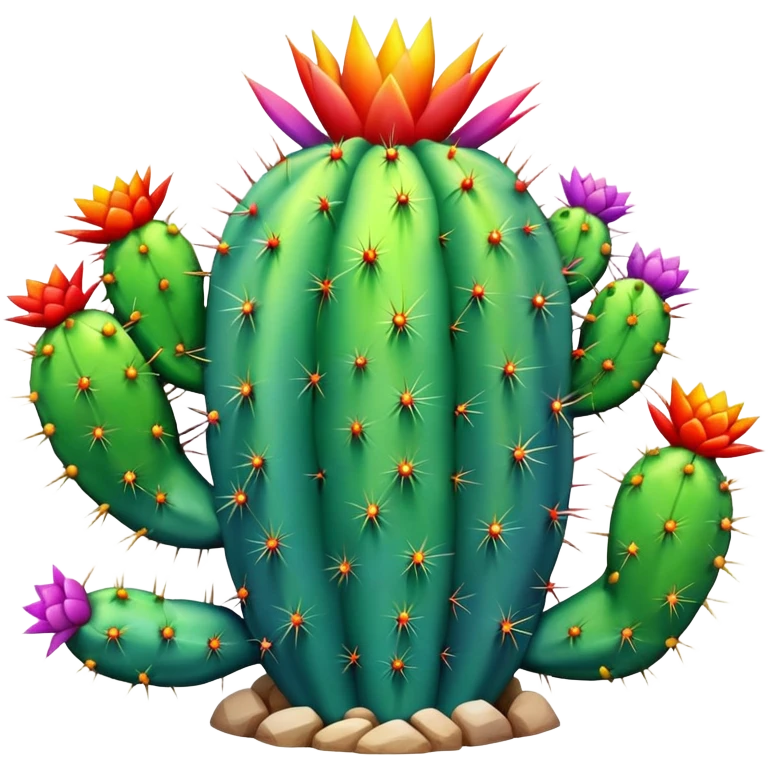 Rainbow cactuss emoji