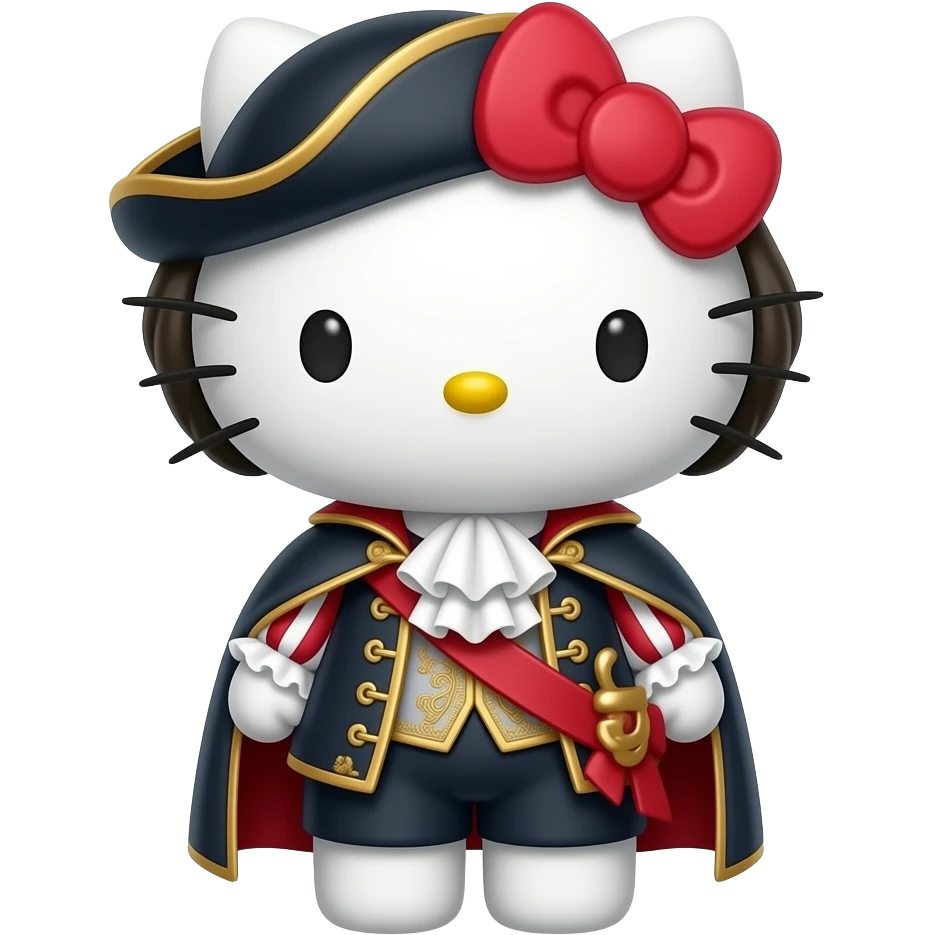 hello kitty disfrazado de Cyrano de bergerac emoji
