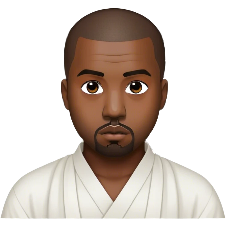 Kanye west with a black swastika the Buddhism symbol  on a white shirt emoji