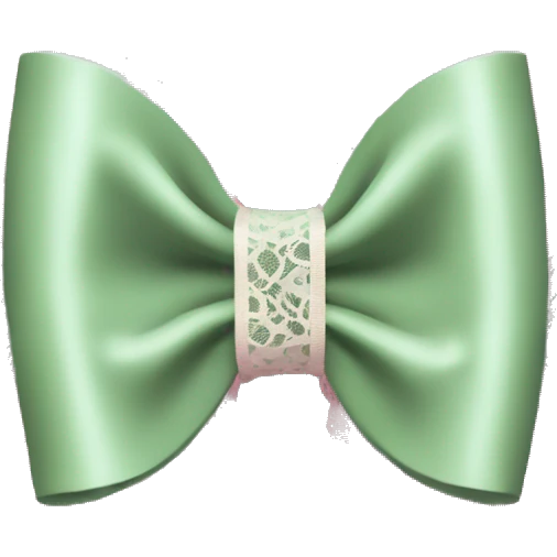 sage green and pink lace bow emoji