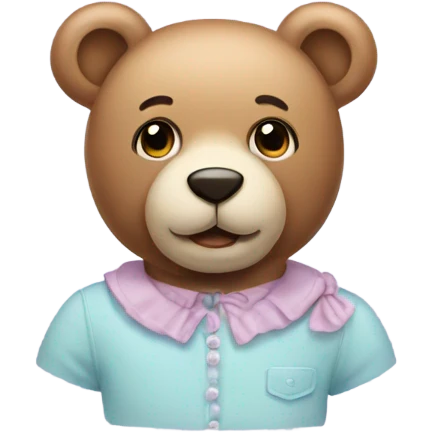 A pastel teddy bear emoji