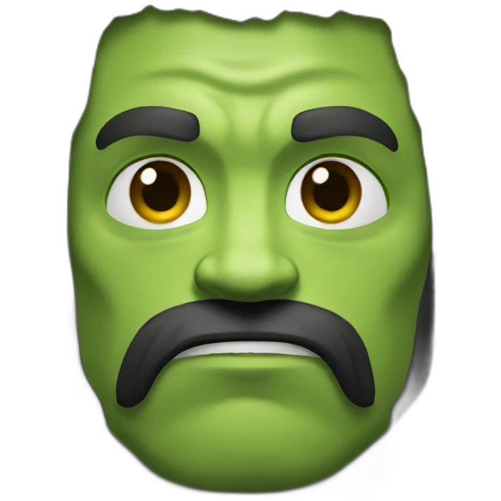 hulk full black beard portrait to mid chest emoji