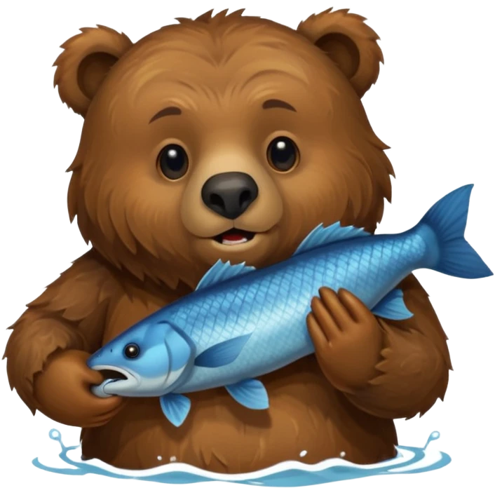 Grizzly bear holding food emoji