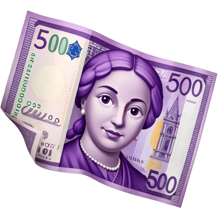 realistic european purple 500€ note  emoji