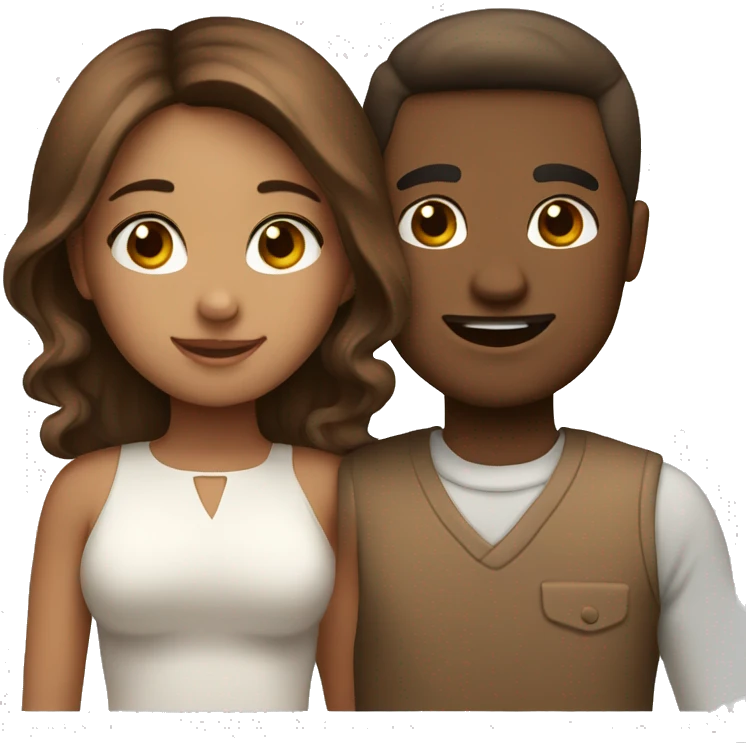 cute brown and white couple emoji