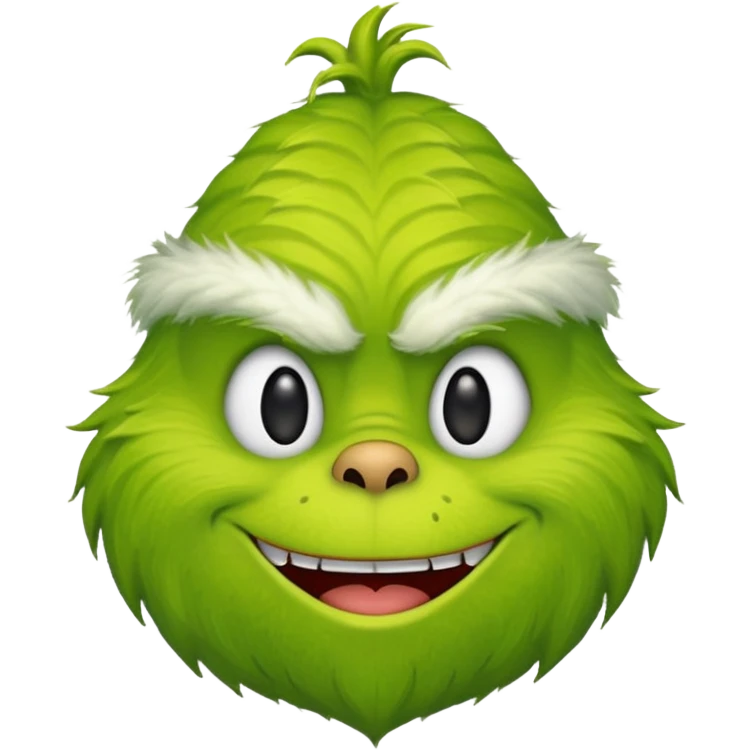 Grinch emoji with mischievous smile emoji