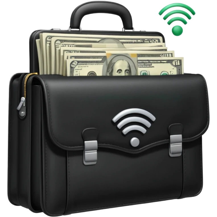 open wifi money filled briefcase emoji