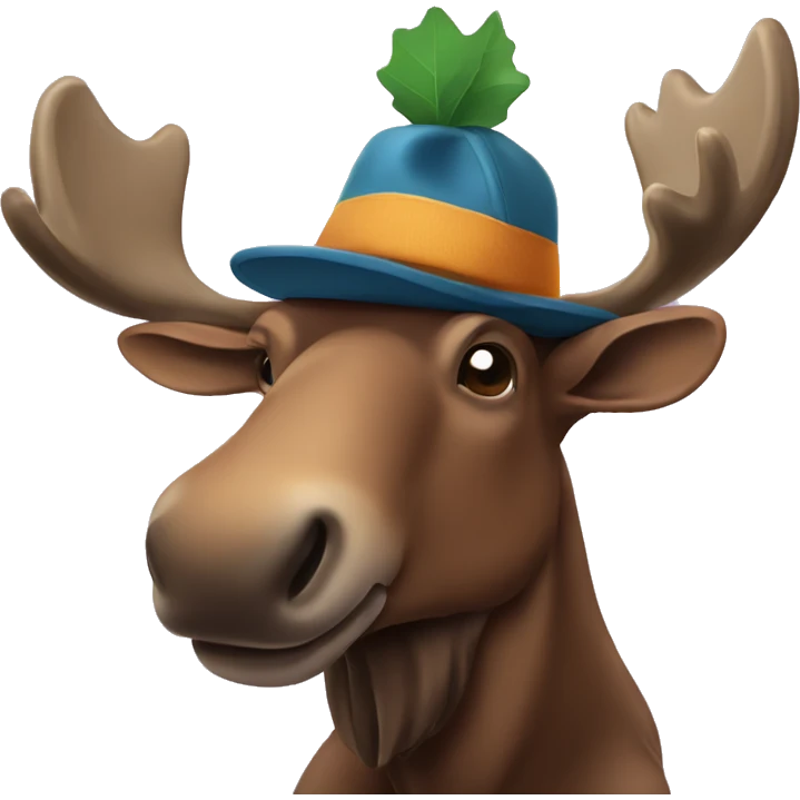 Moose wearing a hat emoji