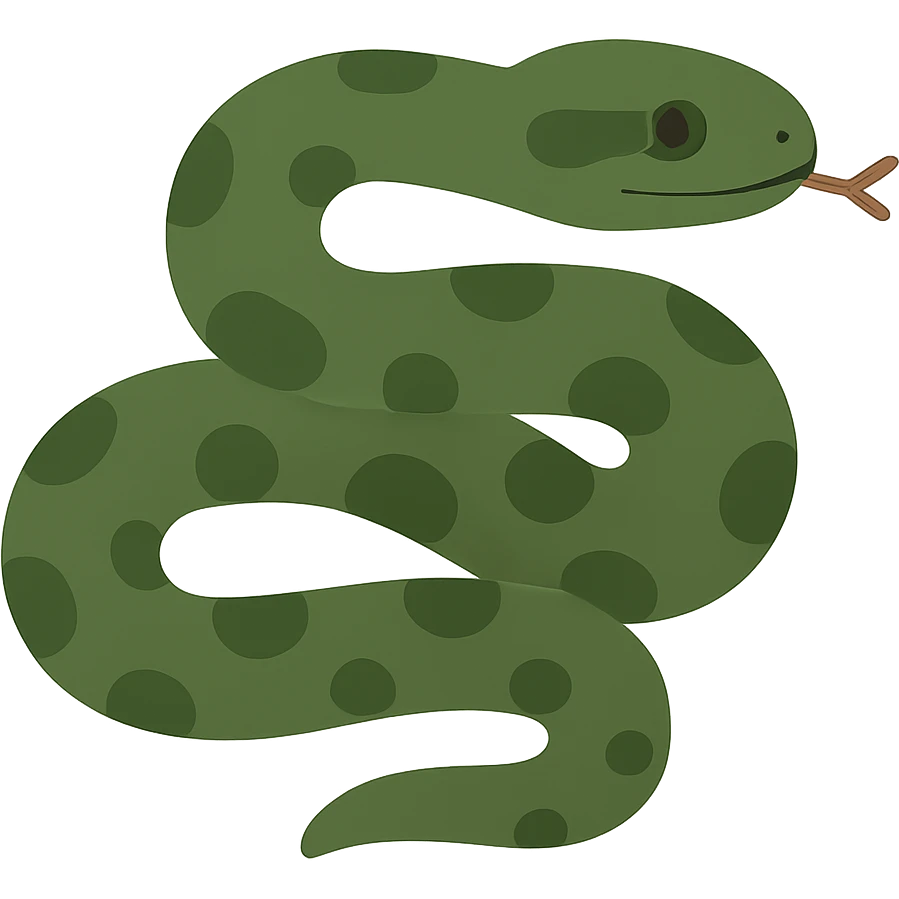 flat design style anaconda emoji