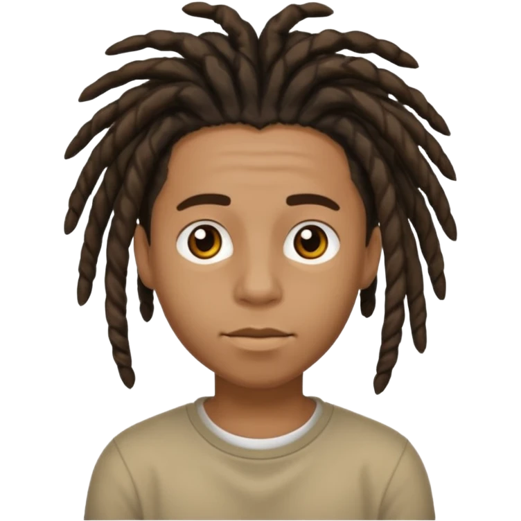 Black boy with short free forms dread emoji