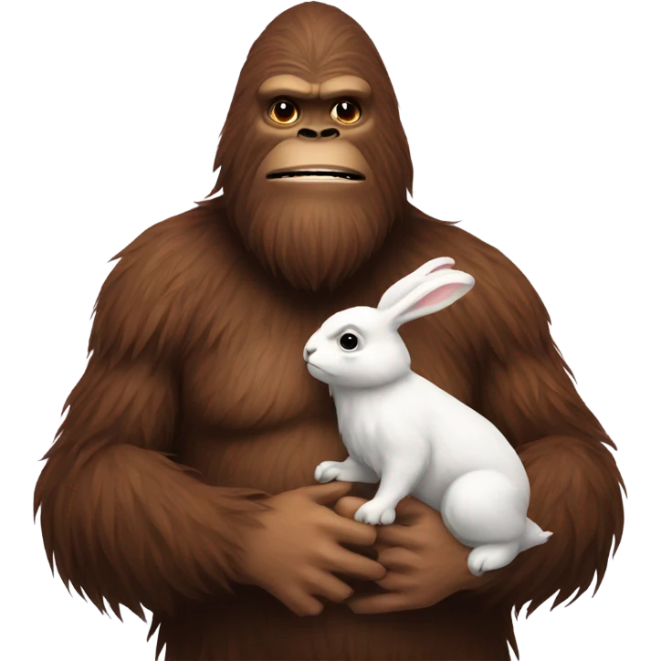 Sasquatch holding a rabbit emoji