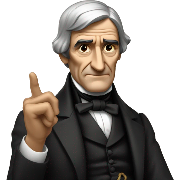 Ralph waldo emerson indicating with his finger emoji