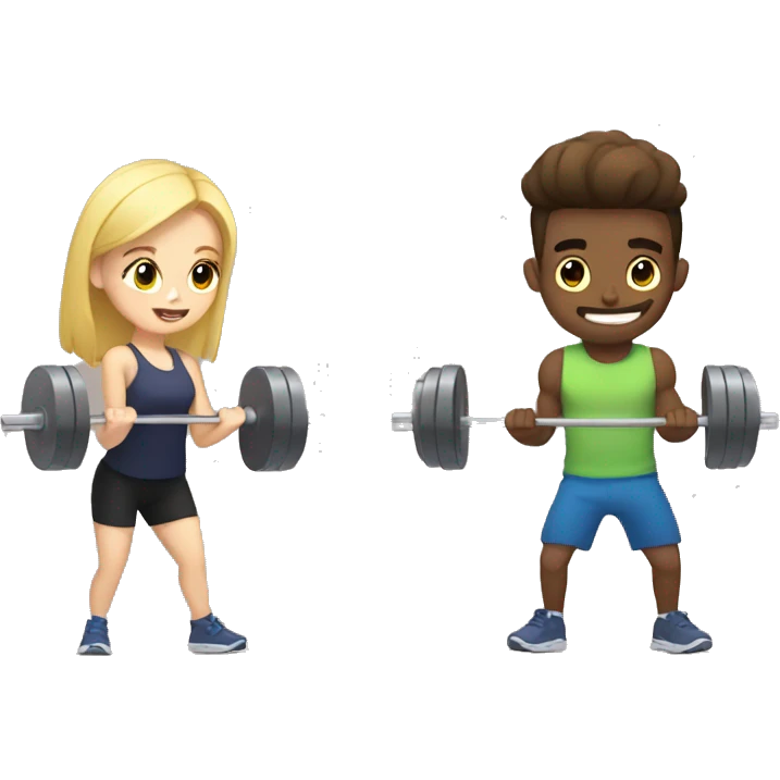 Bf and gf lifting weights emoji