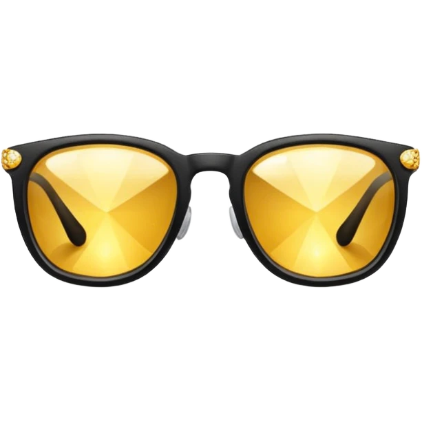 black glasses with diamond and golden in the back emoji
