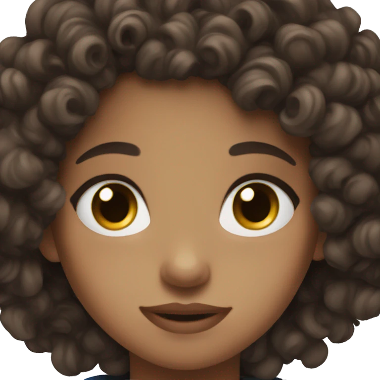 blue eyes dark brown curly hair emoji