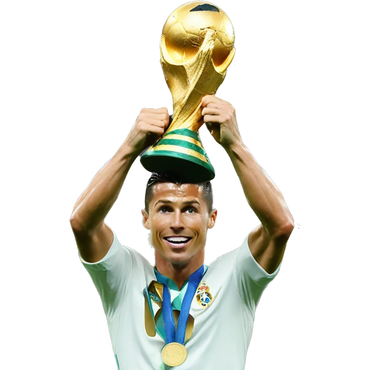 Cristiano Ronaldo lift World cup trophy emoji