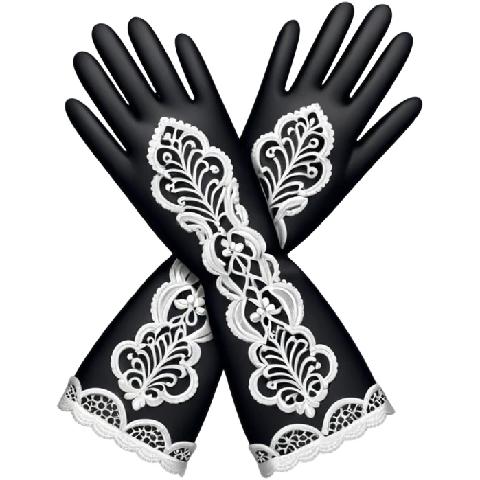 victorian age white lace gloves emoji