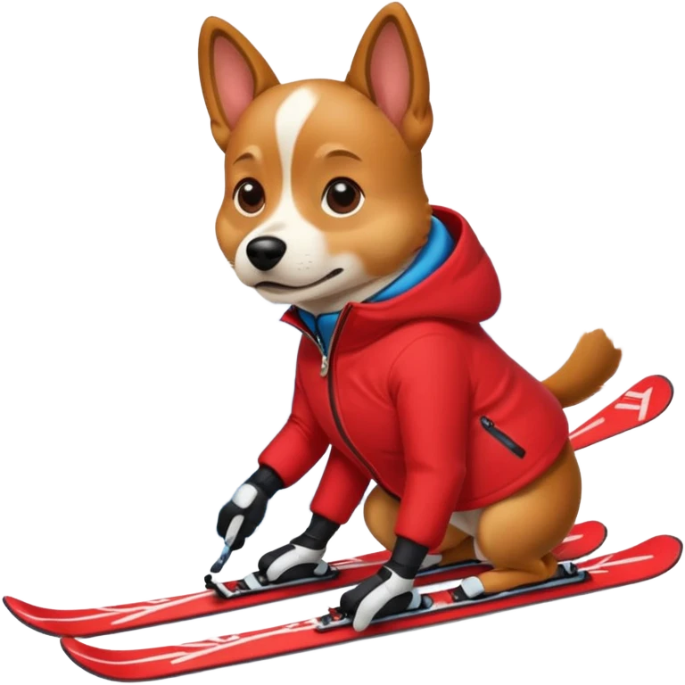 skiing dog emoji