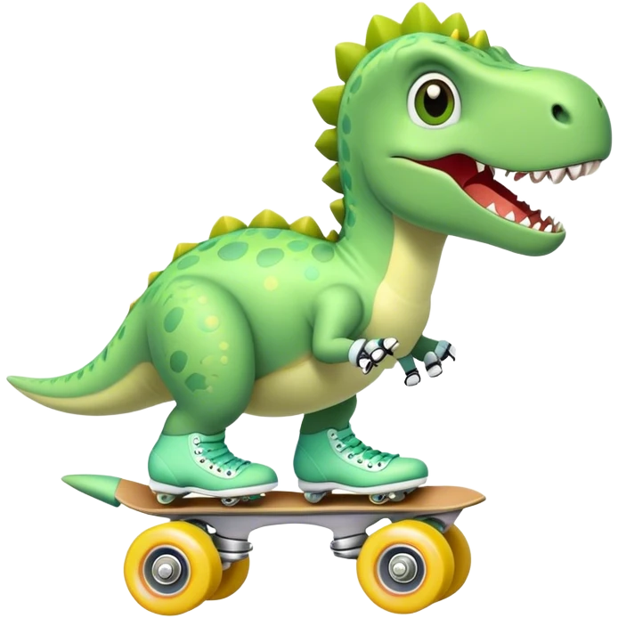 Dinosaur roller skating  emoji