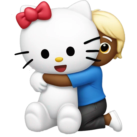 donald trup hugging hello kitty emoji