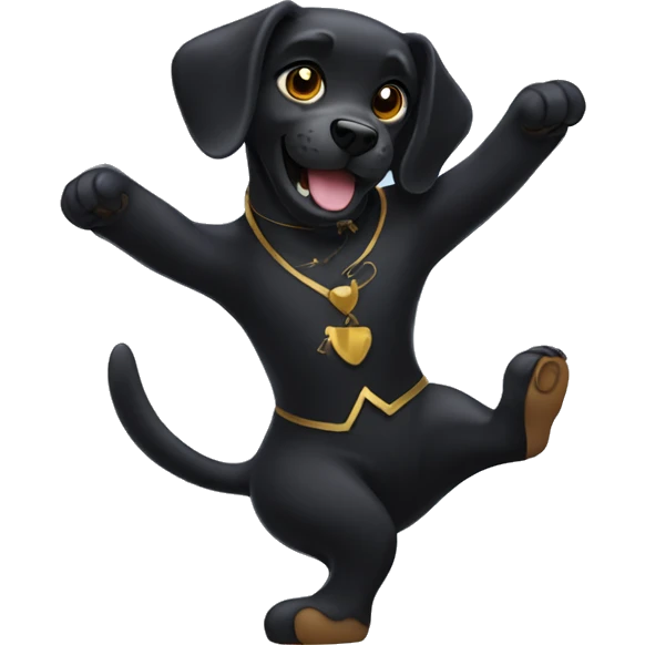 Cocker who dance With black cat  emoji