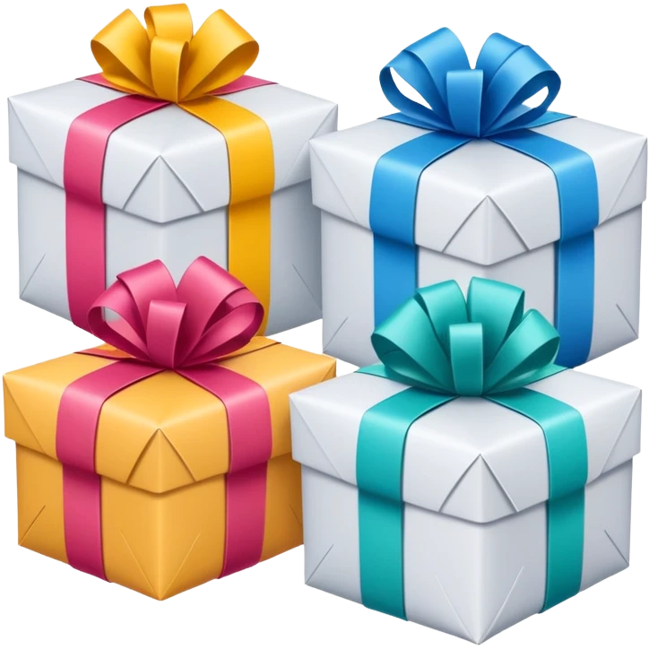 Three identical wrapped clothing packages in a row emoji