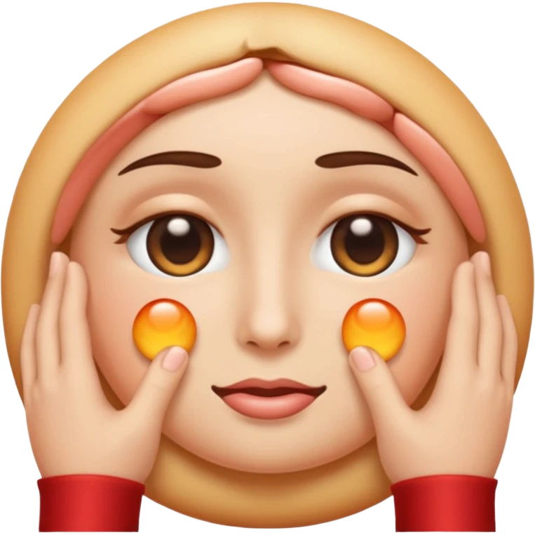 hands caressing emoji with eye bags emoji