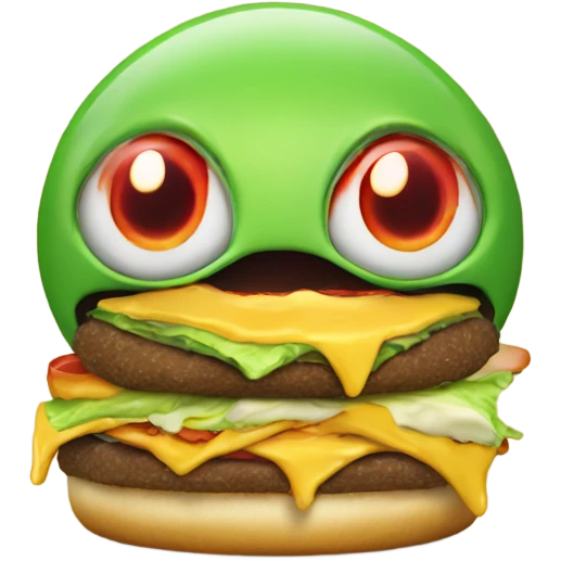alien eating burger emoji