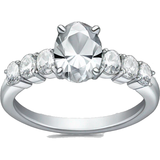good engagement ring with small diamonds around the main oval one emoji