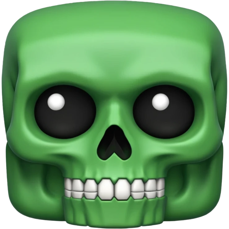 green skull emoji but intentionally bad emoji