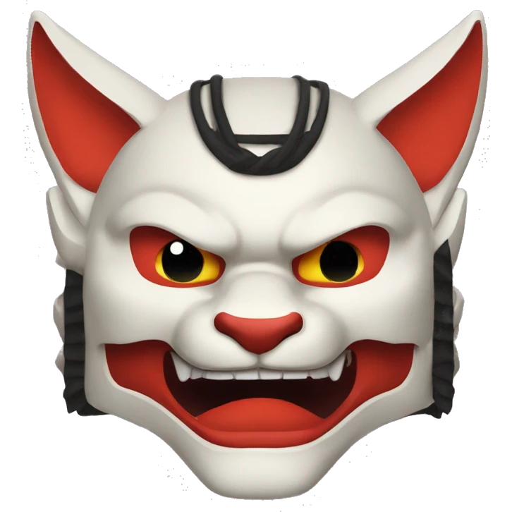 Samurai kitsune oni mask emoji