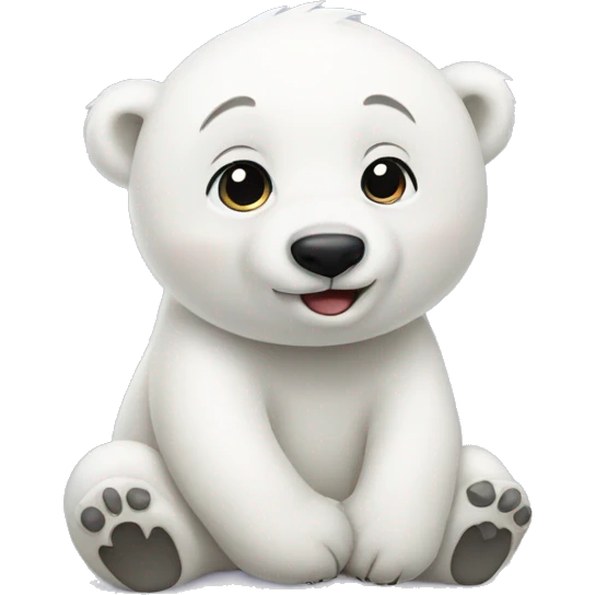 Baby Polar bear in love emoji