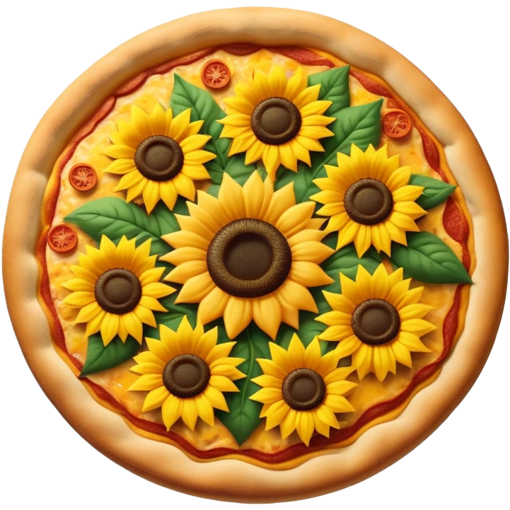 Pizza with sunflower on top emoji