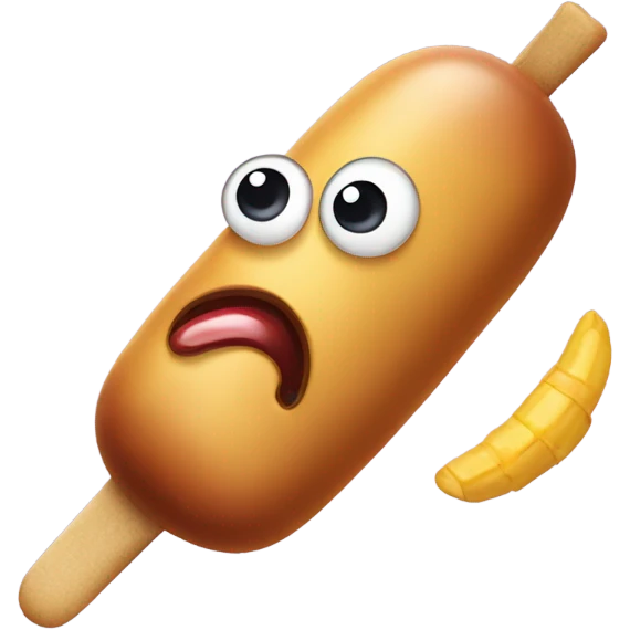 Shocked corn dog emoji
