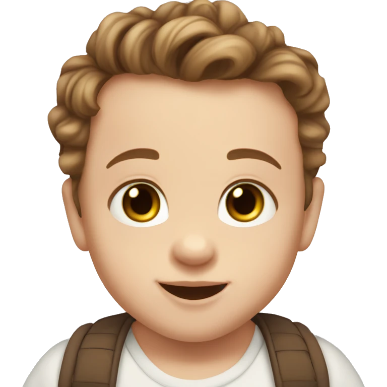 Happy White 4 month old baby boy brown hair brown eyes  emoji
