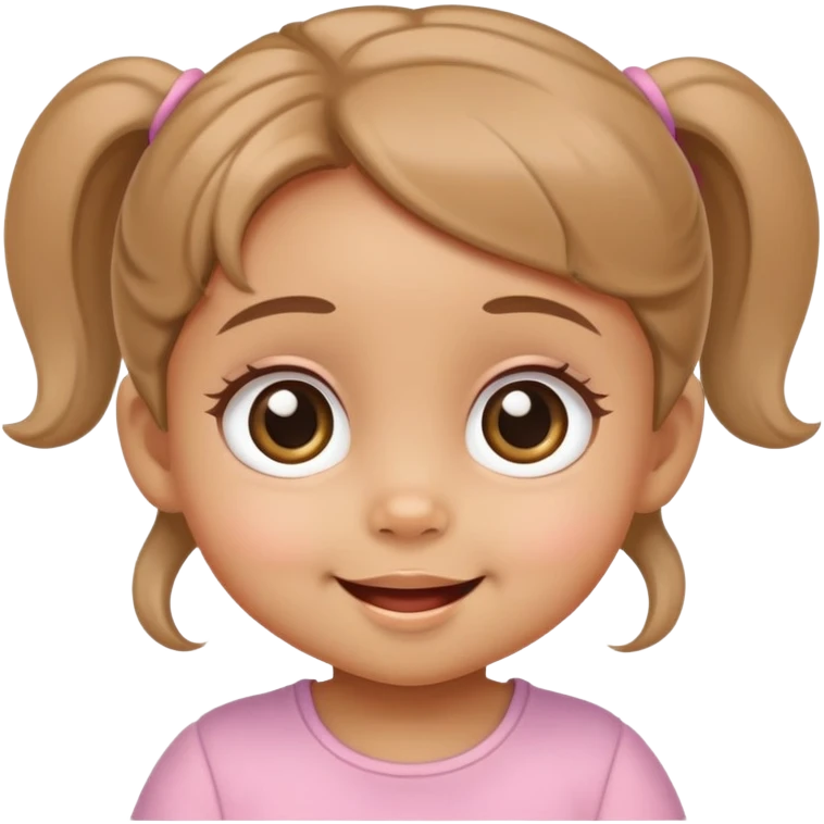 smiling baby girl with big eyes and medium skin tone emoji