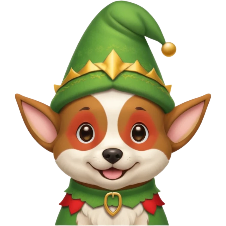 Dog with an elf emoji
