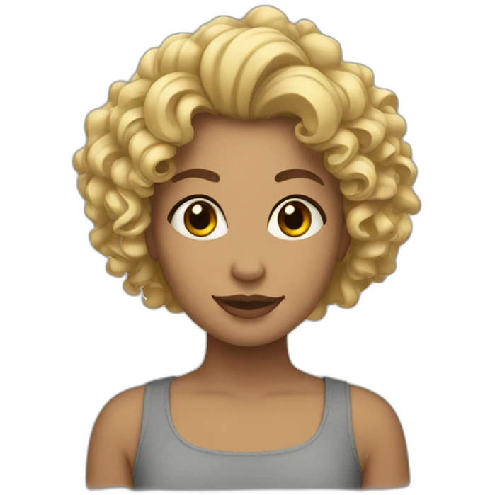 Rubia rizos emoji